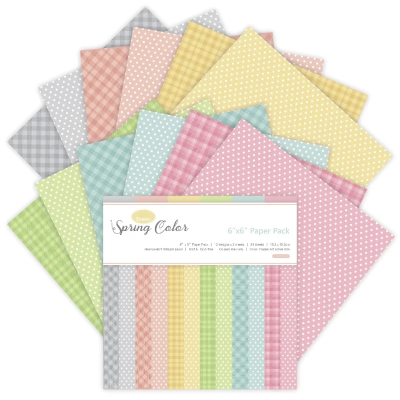 Pattern Tissue Paper - 12 แผ่นสปริงสีกระดาษหัตถกรรมตัดดียูอาร์ตพื้นหลังโอริกามิสมุดภาพการ์ด