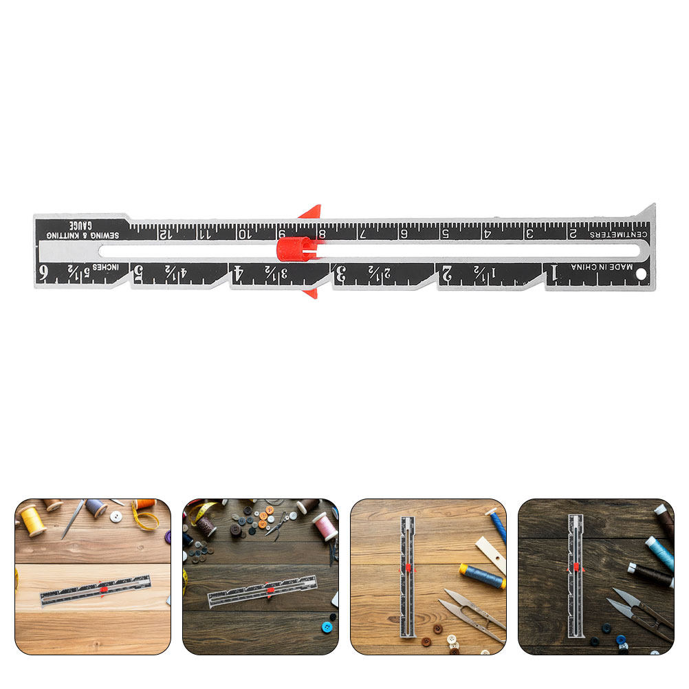 Sewing Gauge Ruler - ชุดไม้บรรทัดสำหรับงานควิลท์แบบพกพา 8 ชิ้น พร้อมเกจวัดระยะห่างกระดุมที่แม่นยำ สำหรับการวัดและทำเครื่องหมายบนผ้าในการเย็บปะติดปะต่อและงานฝีมือ