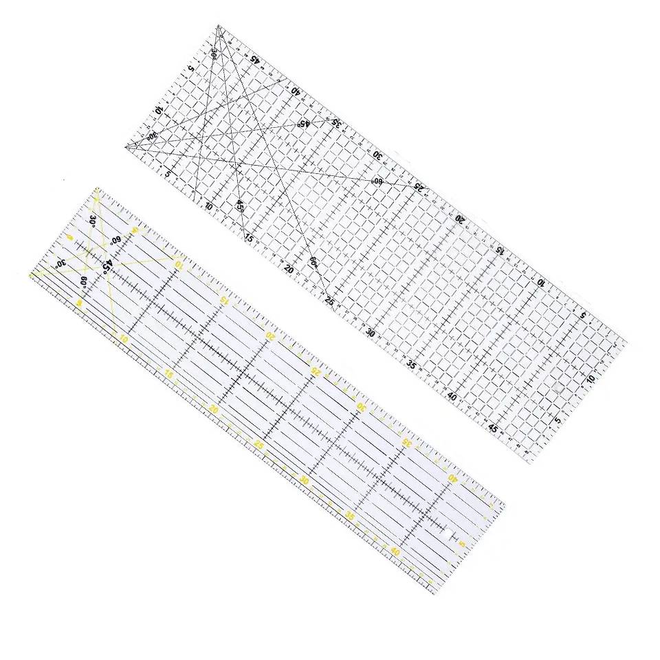 Sewing Gauge Ruler - Fenrry Multisize อะคริลิค Patchwork ไม้บรรทัดไม้บรรทัดสำนักงานโรงเรียนเย็บวัดอุปกรณ์ตัดเครื่องมือทนทาน