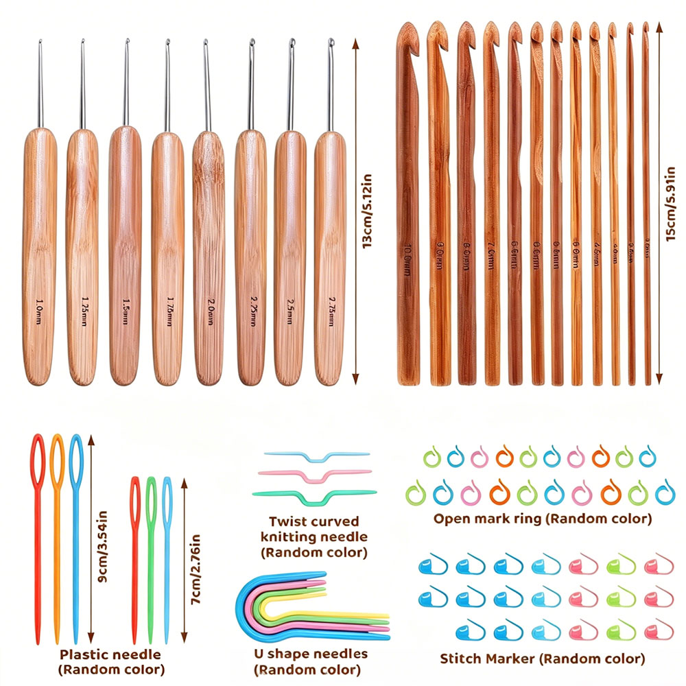ชุดเข็มโครเชต์ไม้ไผ่ 74 ชิ้น พ - Sewing Kit บทวิจารณ์และราคา