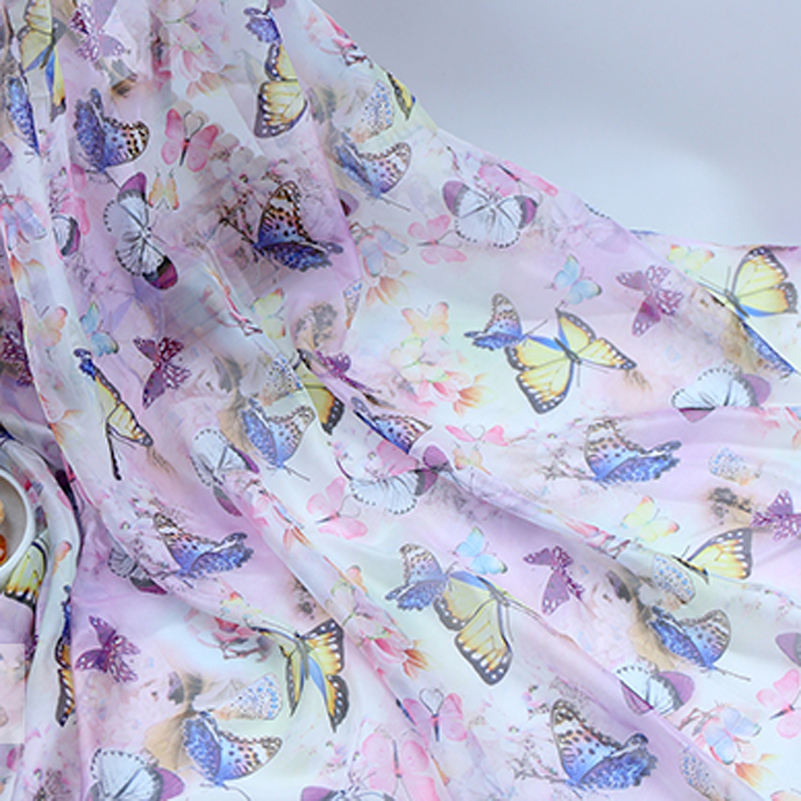 30D Butterfly Printed Chiffon  - Sewing By บทวิจารณ์และราคา