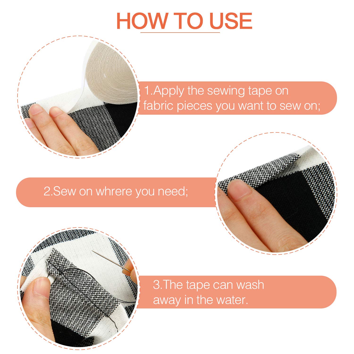20 M กาวที่ละลายน้ําได้เทปตําแ - Sewing Labels บทวิจารณ์และราคา