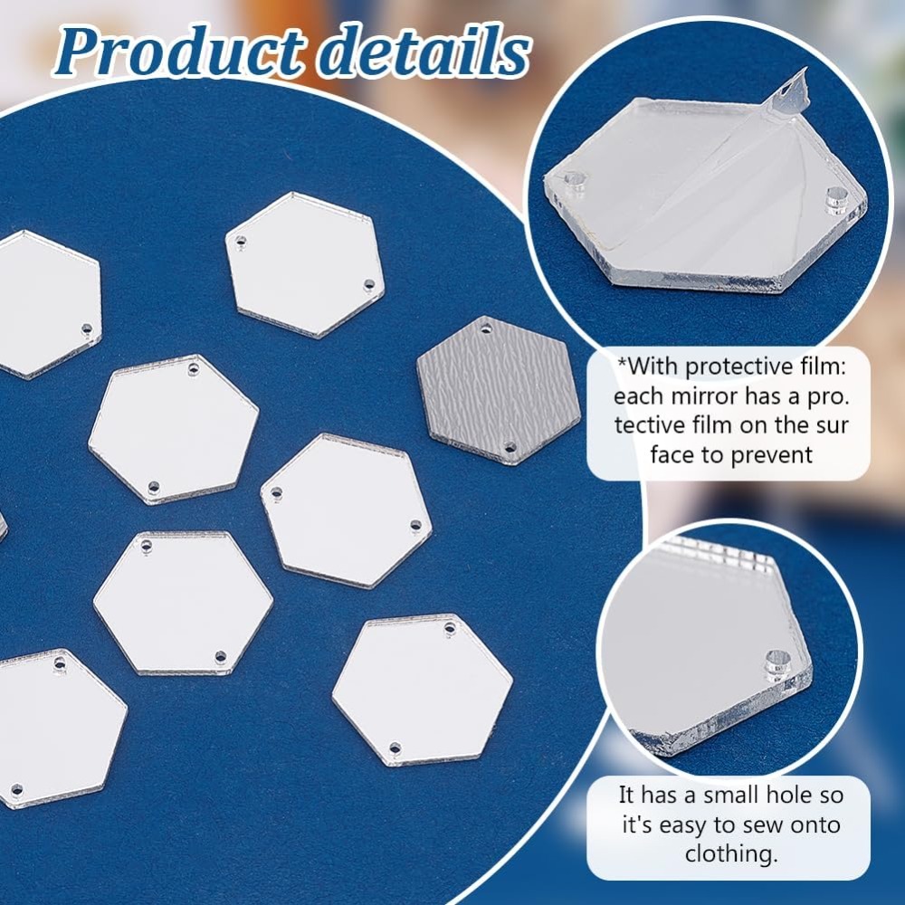 200 PCS หกเหลี่ยมเย็บบนกระจกอะ - Sewing Kit บทวิจารณ์และราคา