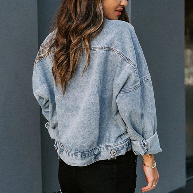 เสือดาวเย็บ DENIM แจ็คเก็ตผู้ห - Sewing Jackets บทวิจารณ์และราคา