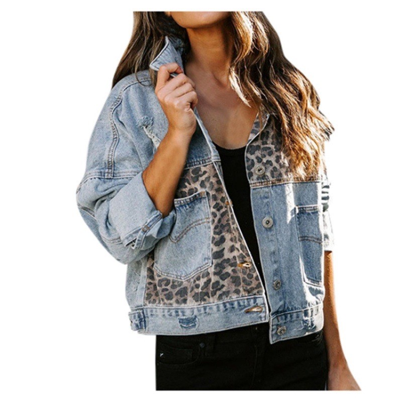 เสือดาวเย็บ DENIM แจ็คเก็ตผู้ห - Sewing Jackets บทวิจารณ์และราคา